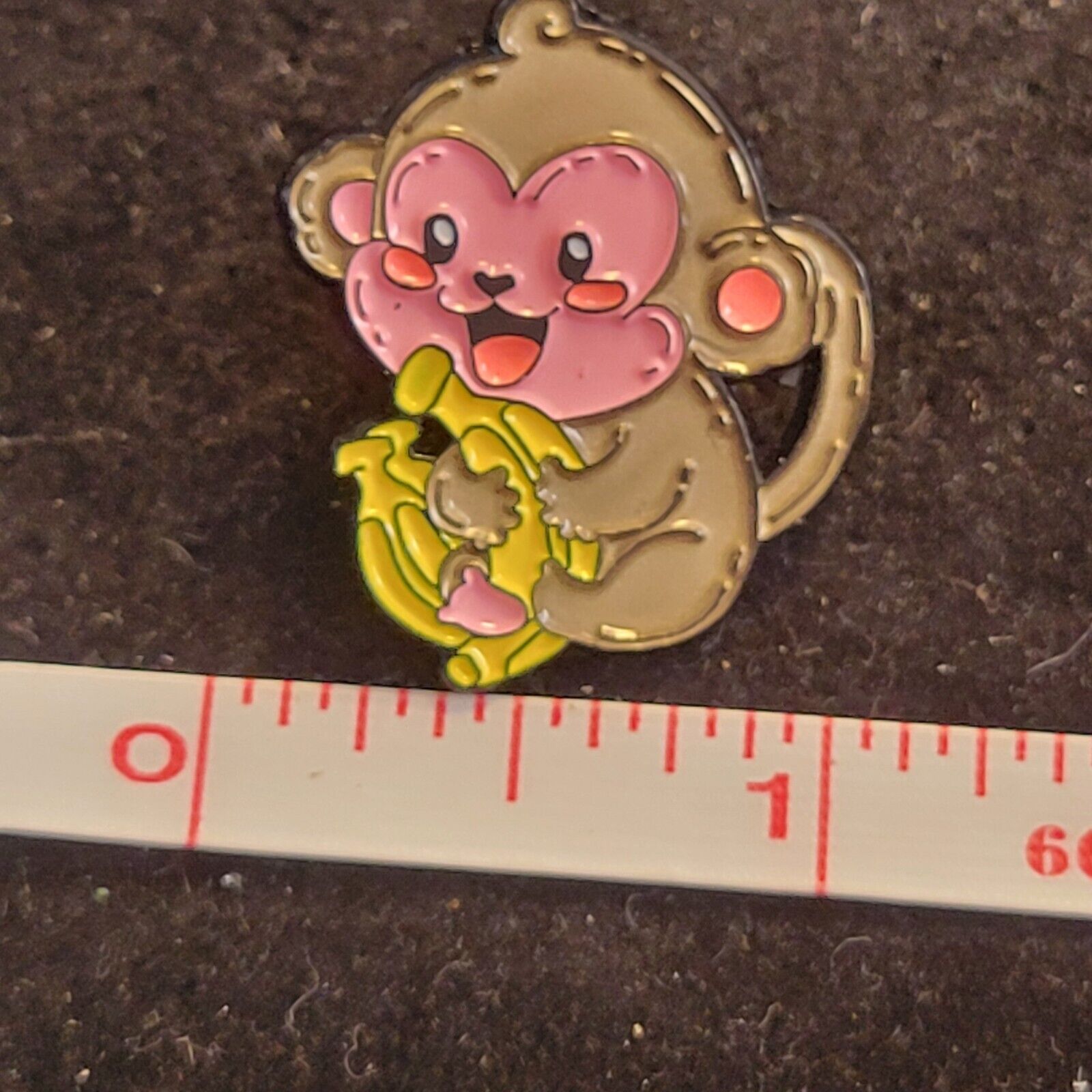 Monkey with Bananas cartoon novelty lapel pin vest badge unbranded