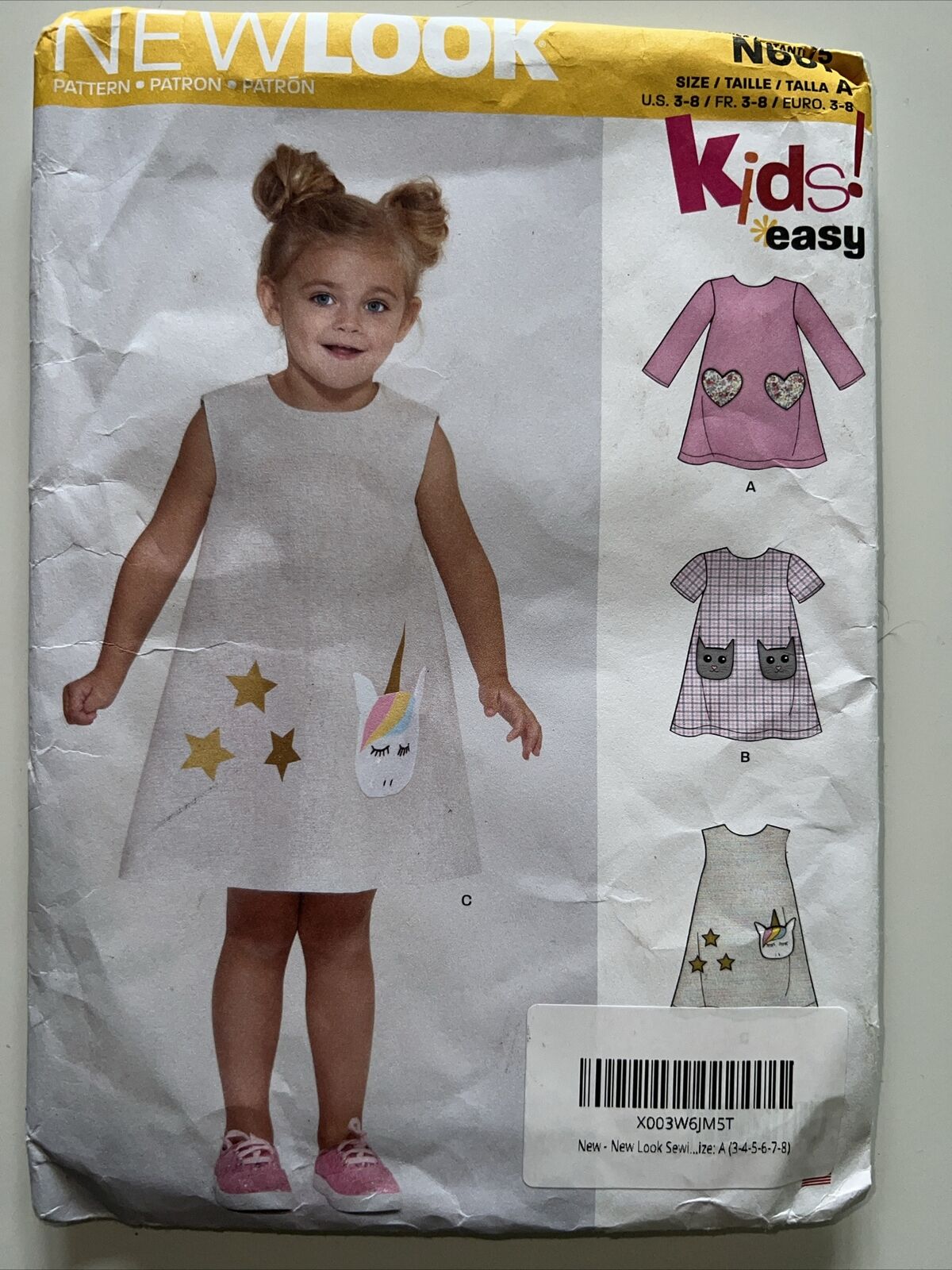 Simplicity Pattern #R10083 Kids Girls Dress Pockets Long Short Sleeves Size 3-8
