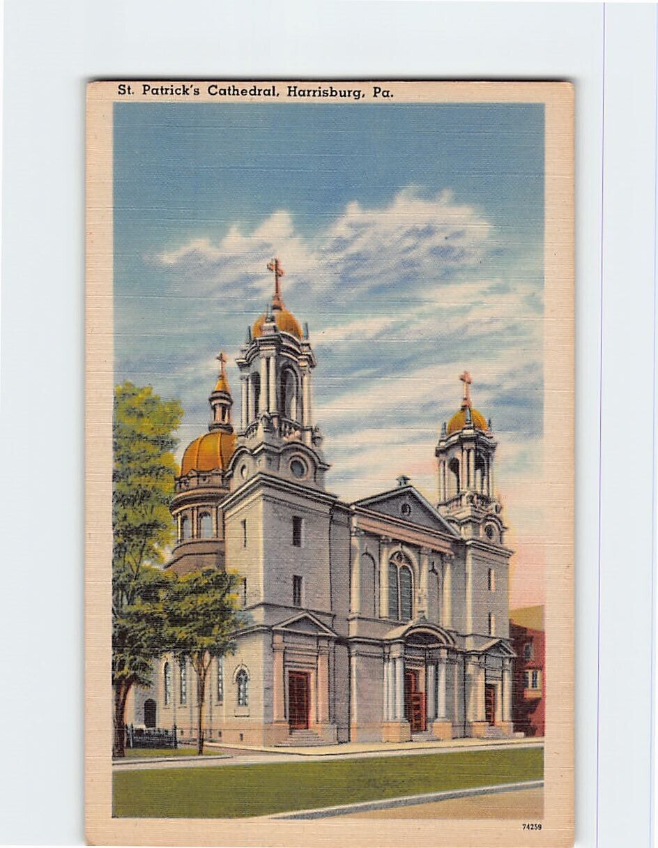 Postcard St. Patrick's Cathedral Harrisburg Pennsylvania USA