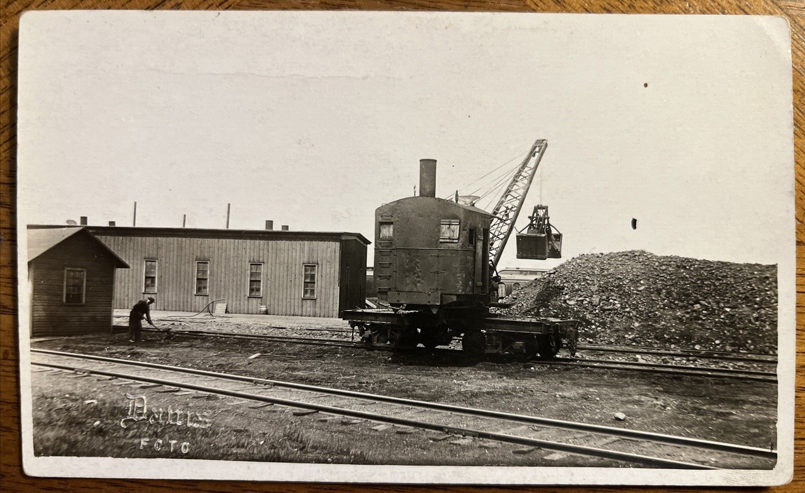 RPPC Railroad Occupational Steam Shovel Vintage Real Photo Postcard, Davis Foto
