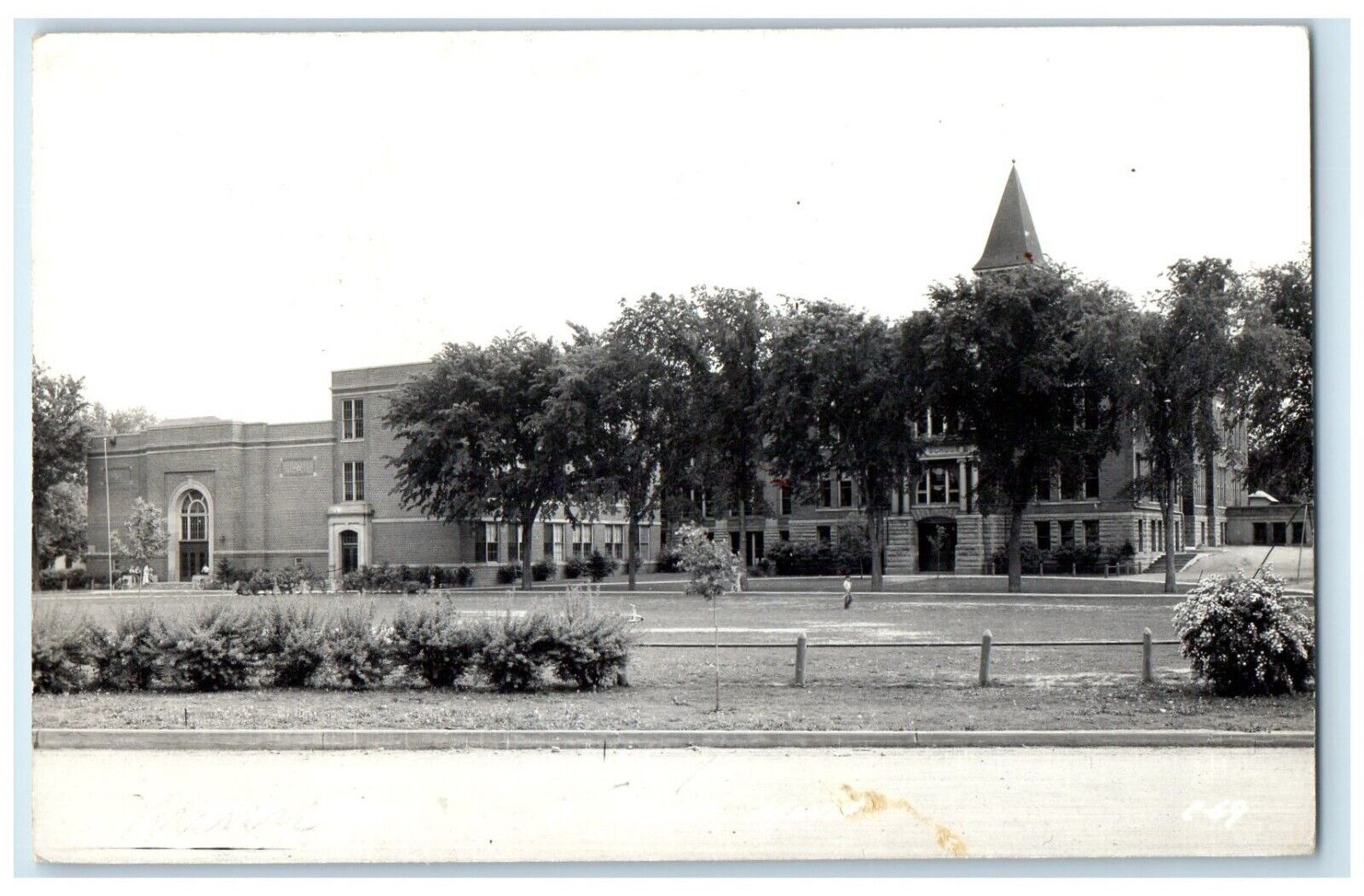 c1940's High School Building Campus St. James Minnesota MN RPPC Photo Postcard