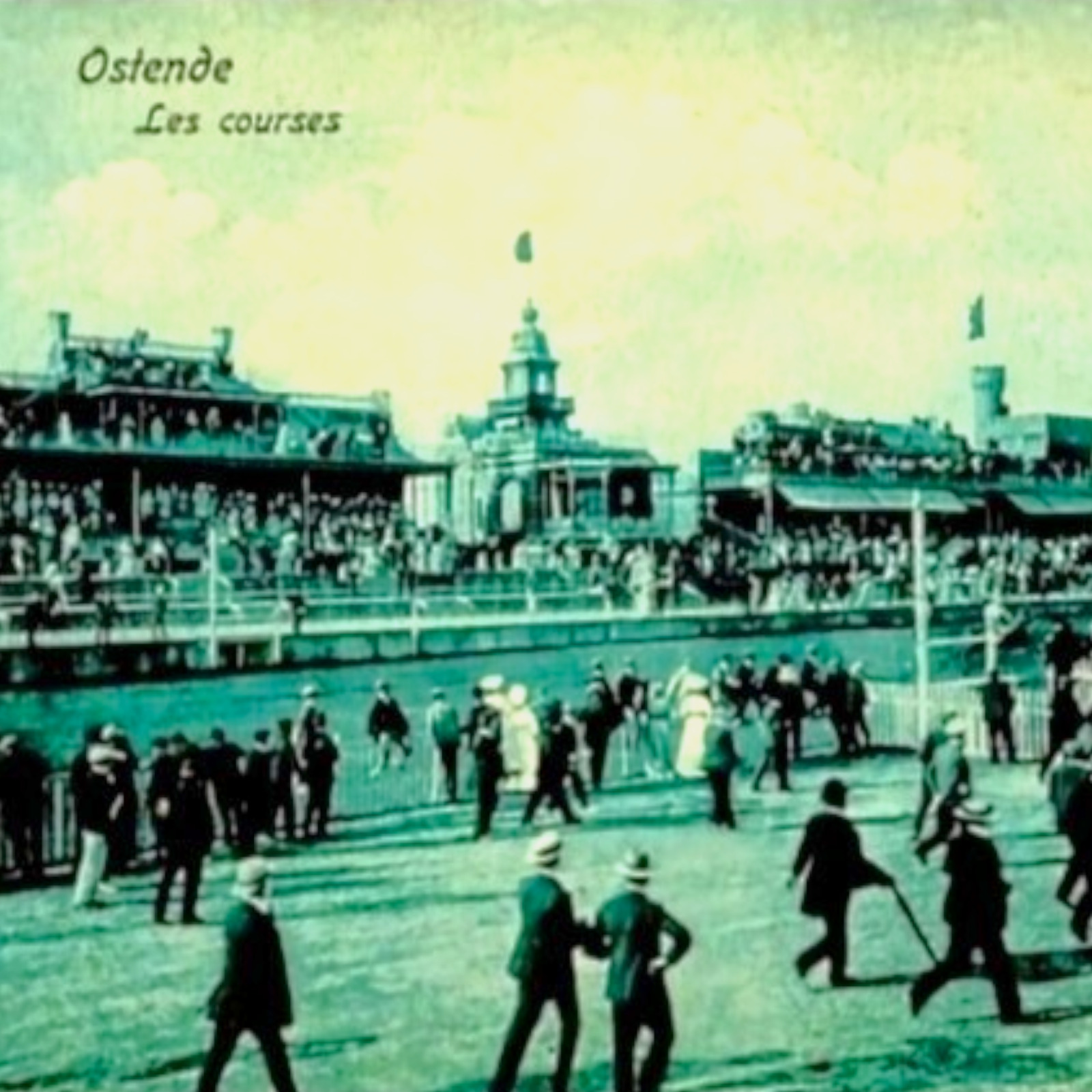 Ostende Horse Race Crowd RPPC Postcard Racing Course Stands Dr Trenkler 1911