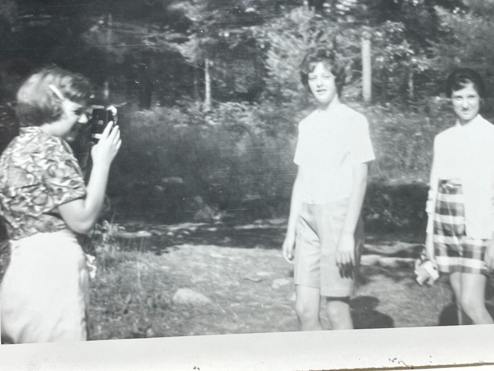 SC Photograph Girl Taking Picture Holding Aiming Camera 1961 Camp Naomi