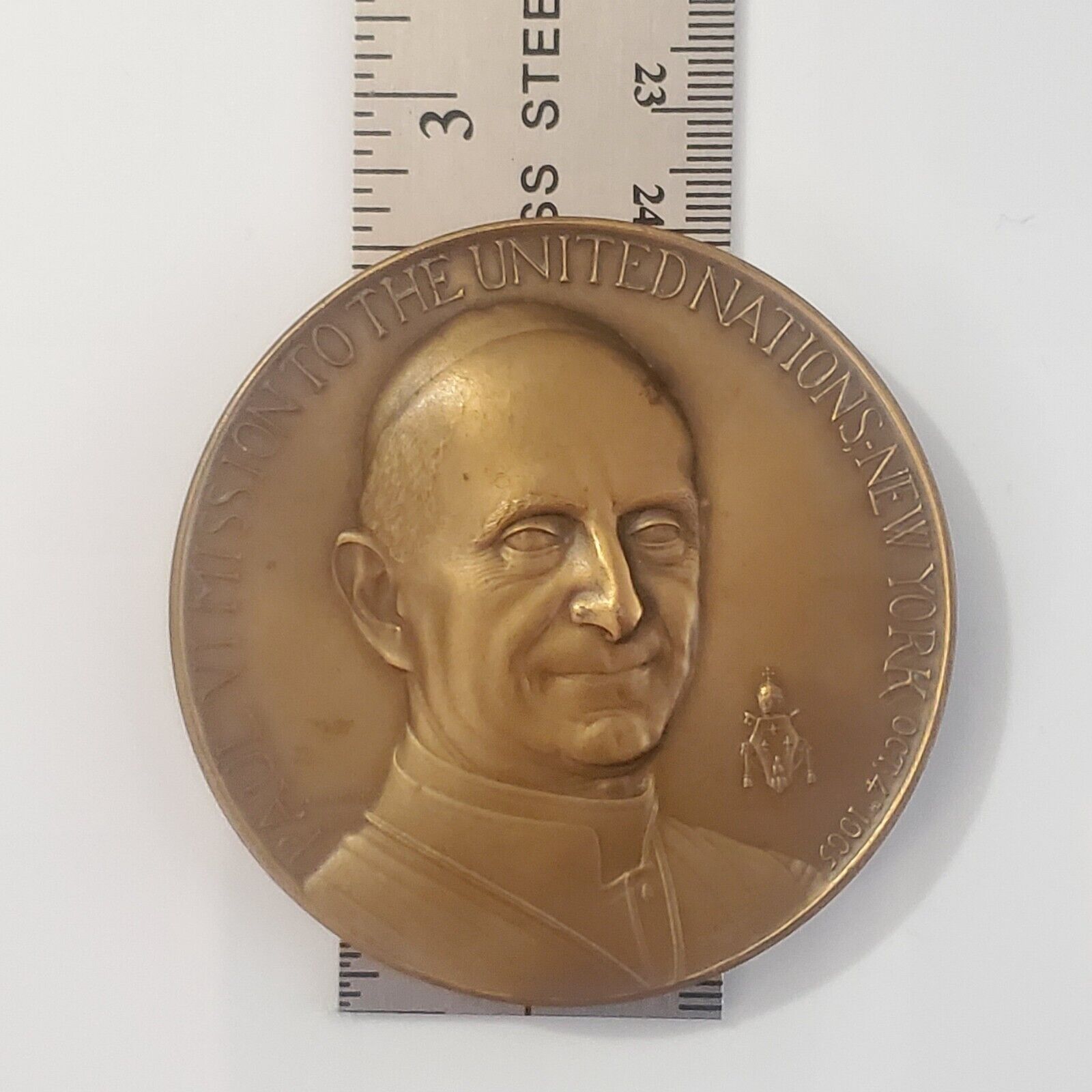 1965 Pope John Paul VI Mission to the United Nations Bronze Medal