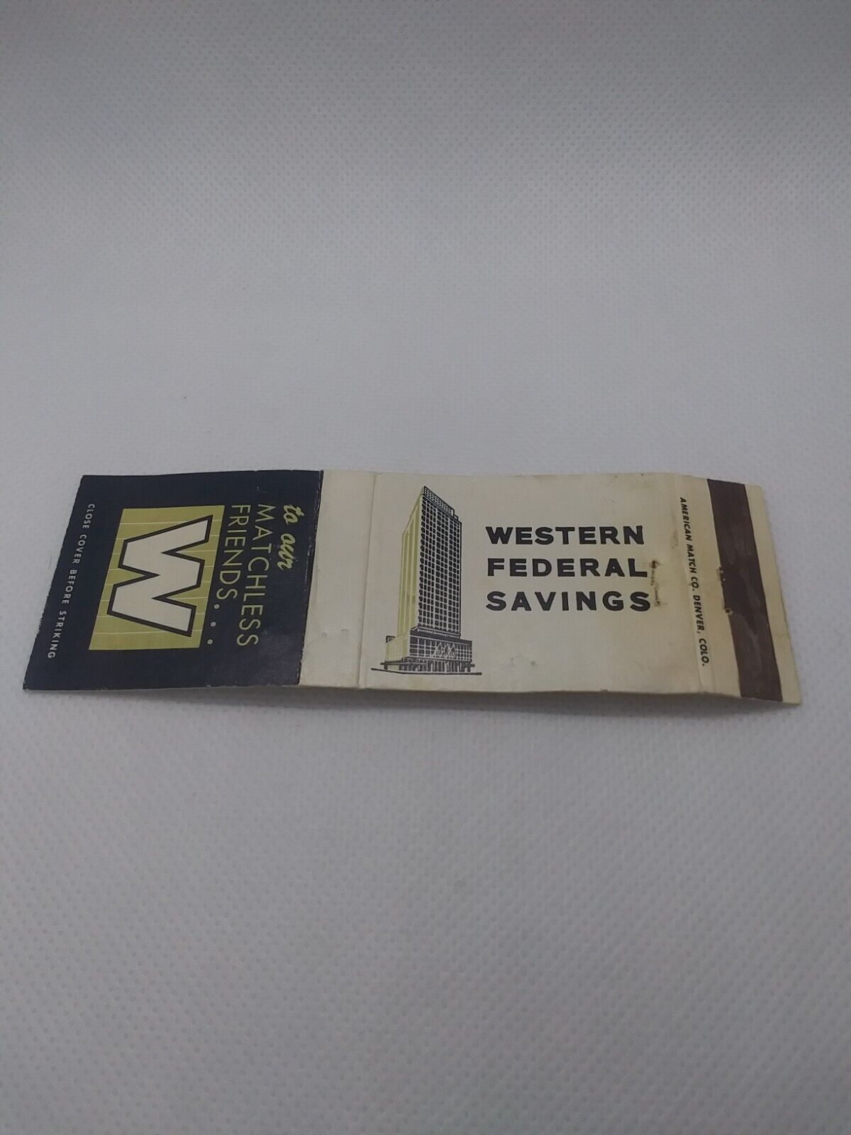 Vintage Western Federal Savings Denver Colorado Matchbook