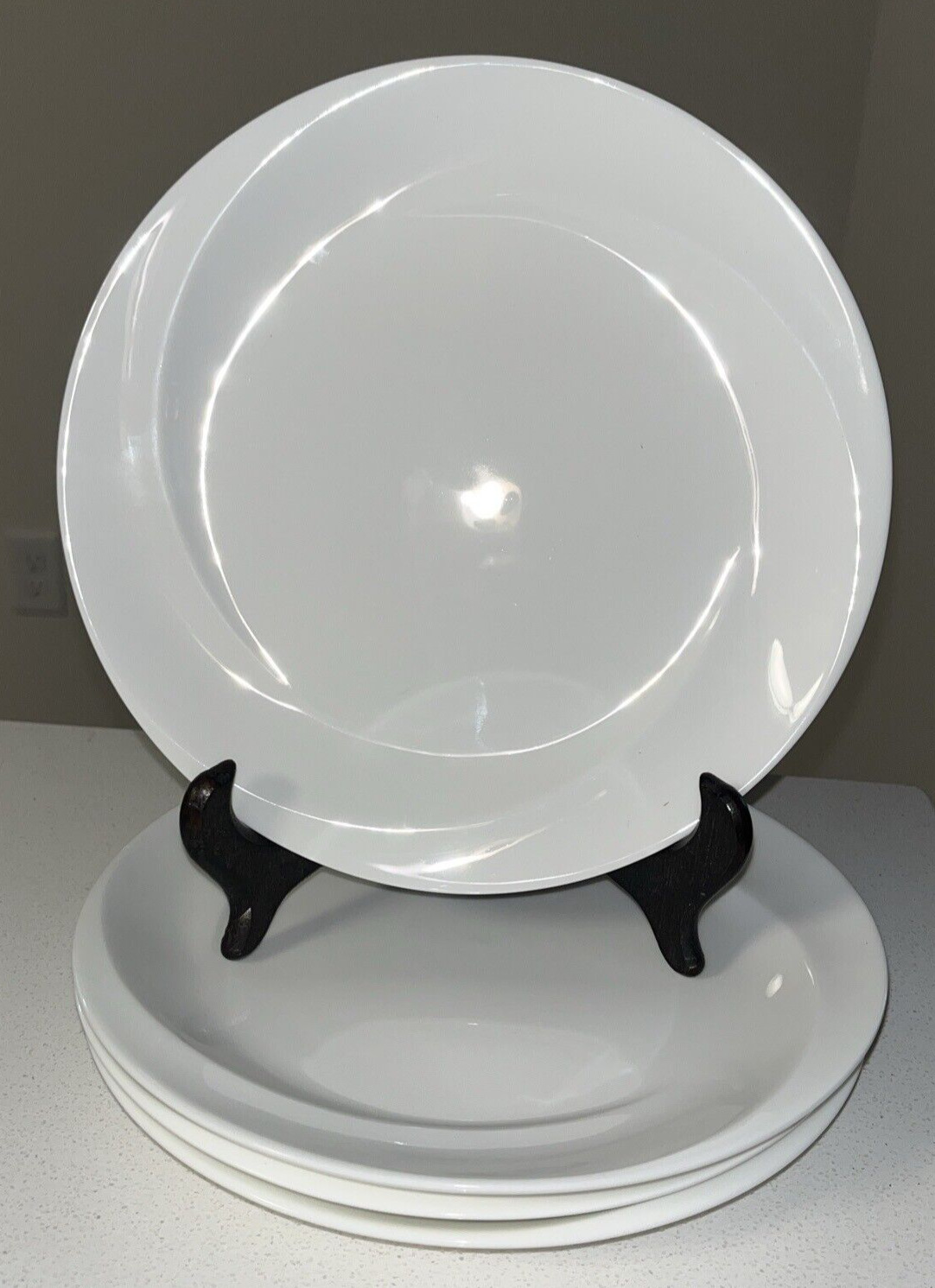 Wedgwood Solar Bone China White Salad Plates - Measure 8 Inches --- 4 Available