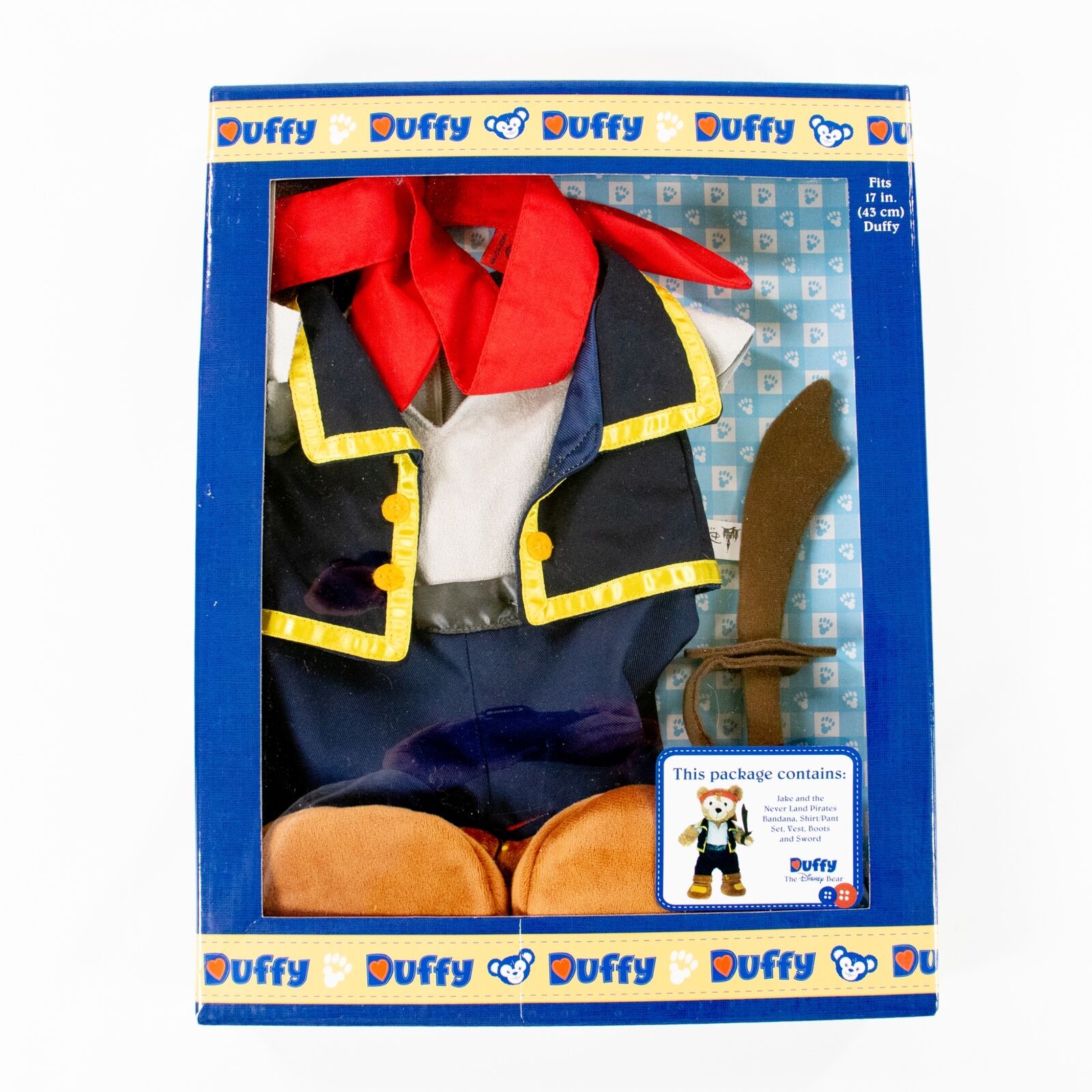 Disney Parks Duffy The Disney Bear Jake Never Land Pirates Costume Outfit NEW