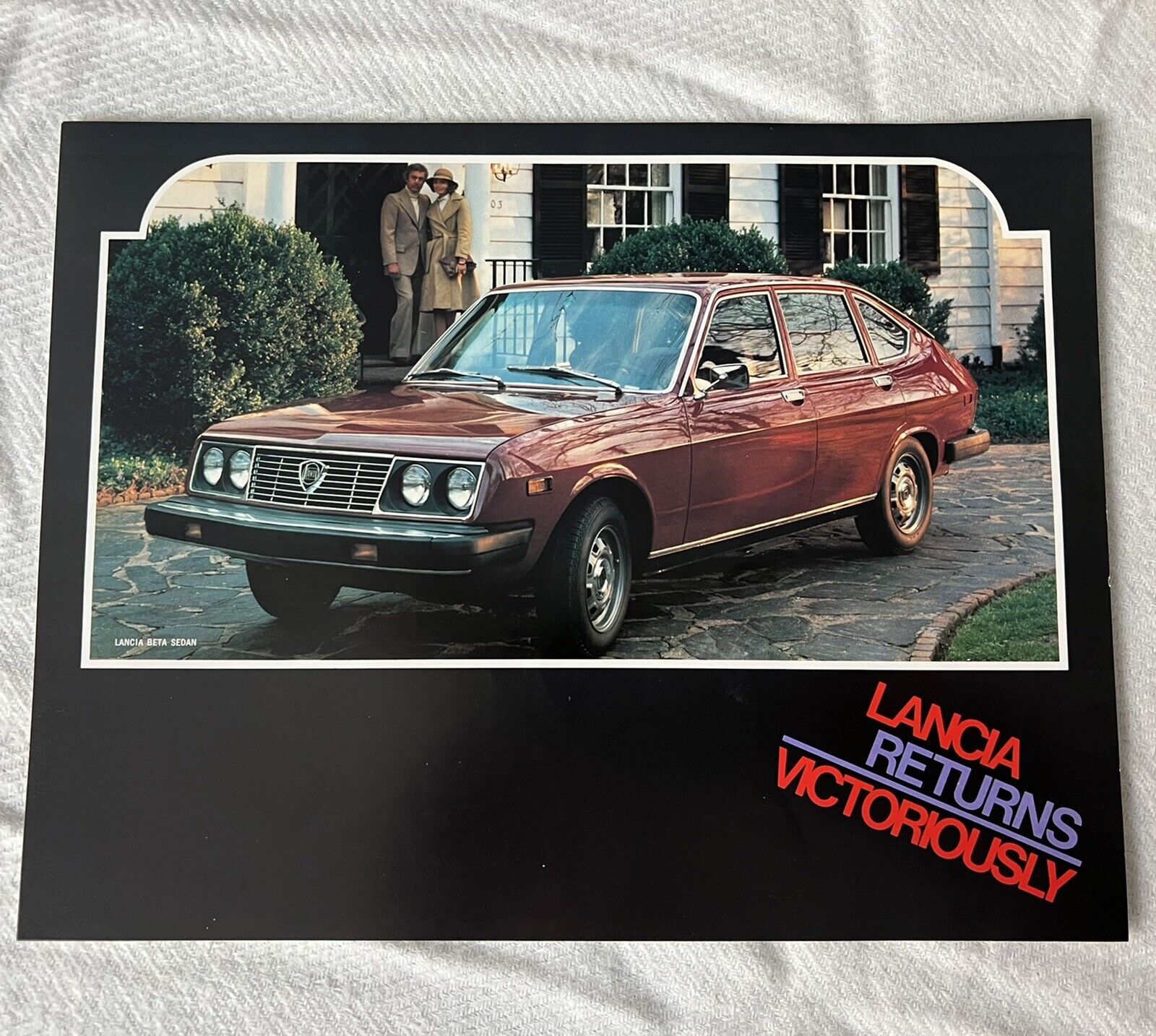 1975 Lancia Color Marketing Sheet “Lancia Beta Sedan” with Illustrstion 2-sides