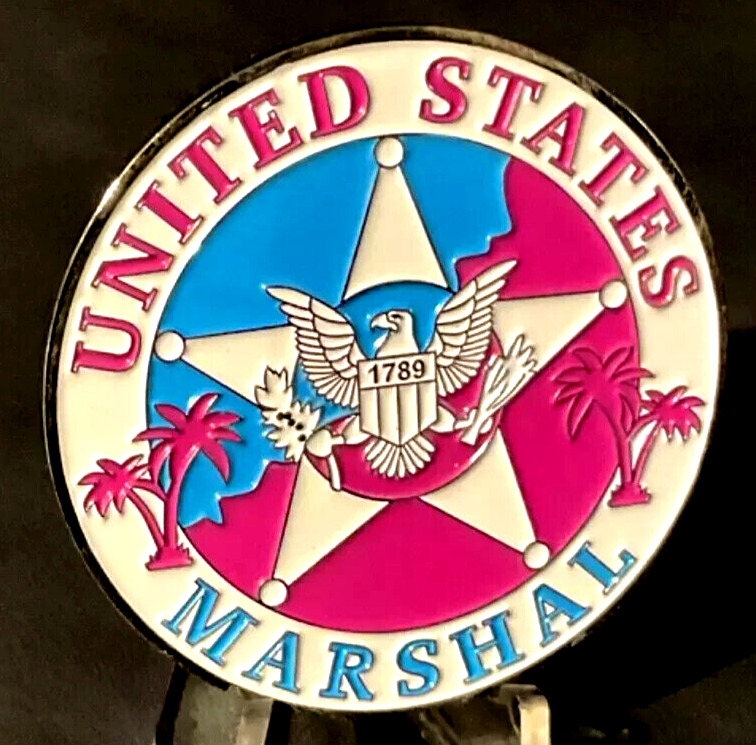 Ultra Rare Miami U.S. Marshals White Field Office 2 Inch Mint Challenge Coin LEO