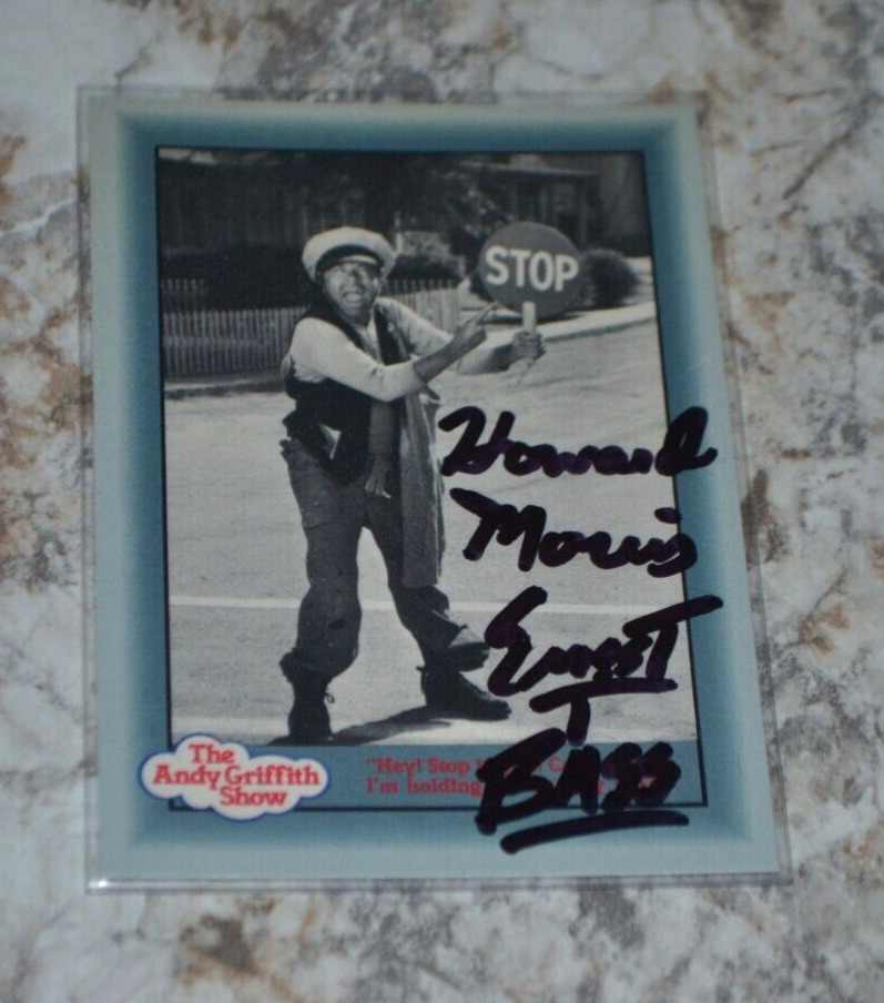 HOWARD MORRIS The Andy Griffith Show Signed Ernest T. Bass Card AUTOGRAPH