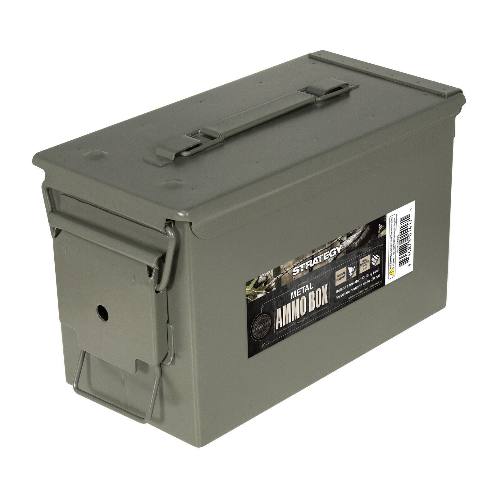 Strategy 50 Caliber Metal Ammo Storage Box 12 in. x 6.125 in.x 7.25 in. OD Green
