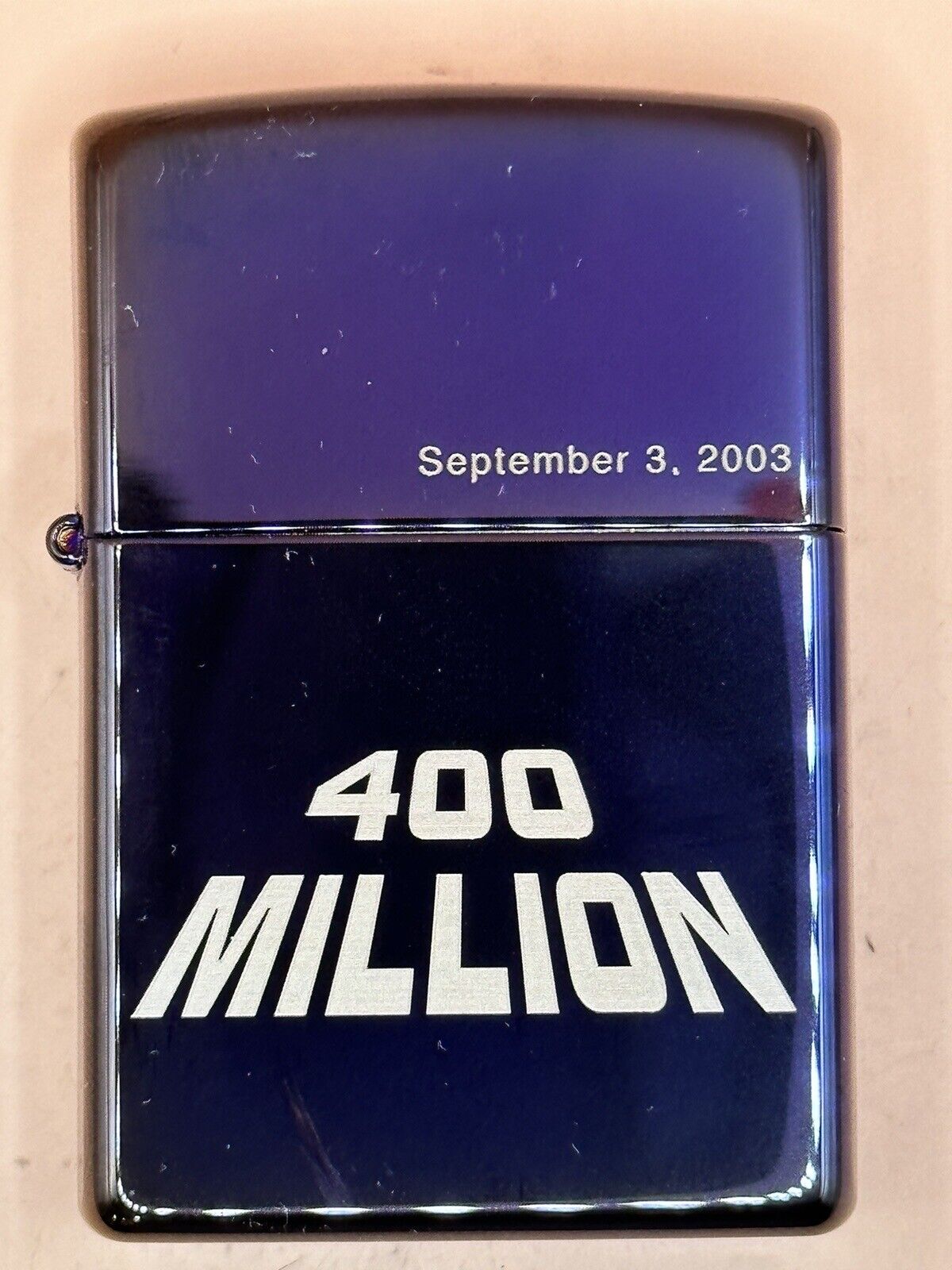 Vintage 2003 400 Million High Polish Purple Zippo Lighter NEW