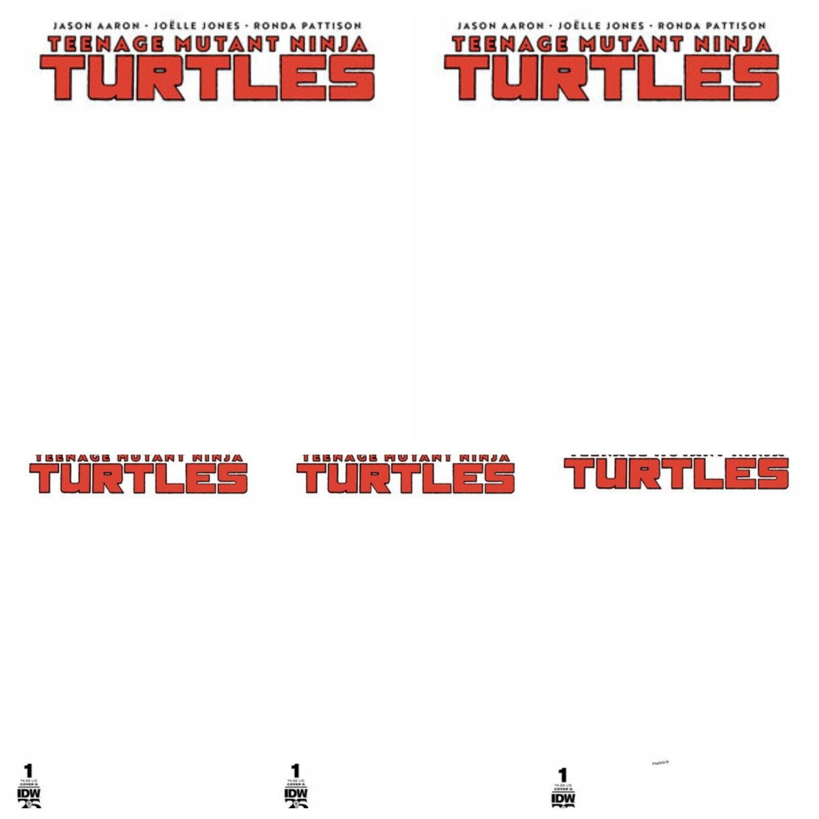 5 Pack Teenage Mutant Ninja Turtles #1 Blank Sketch IDW PRESALE 7/24 TMNT 2024