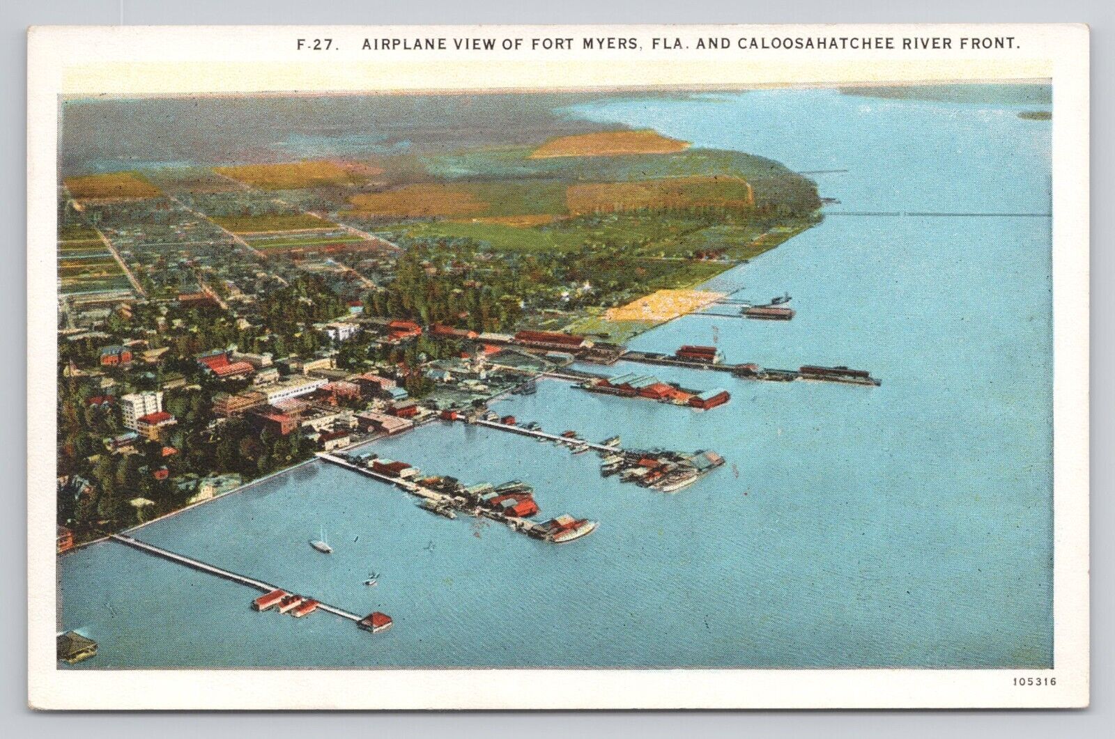 Postcard Aerial View Of Fort Myers Florida