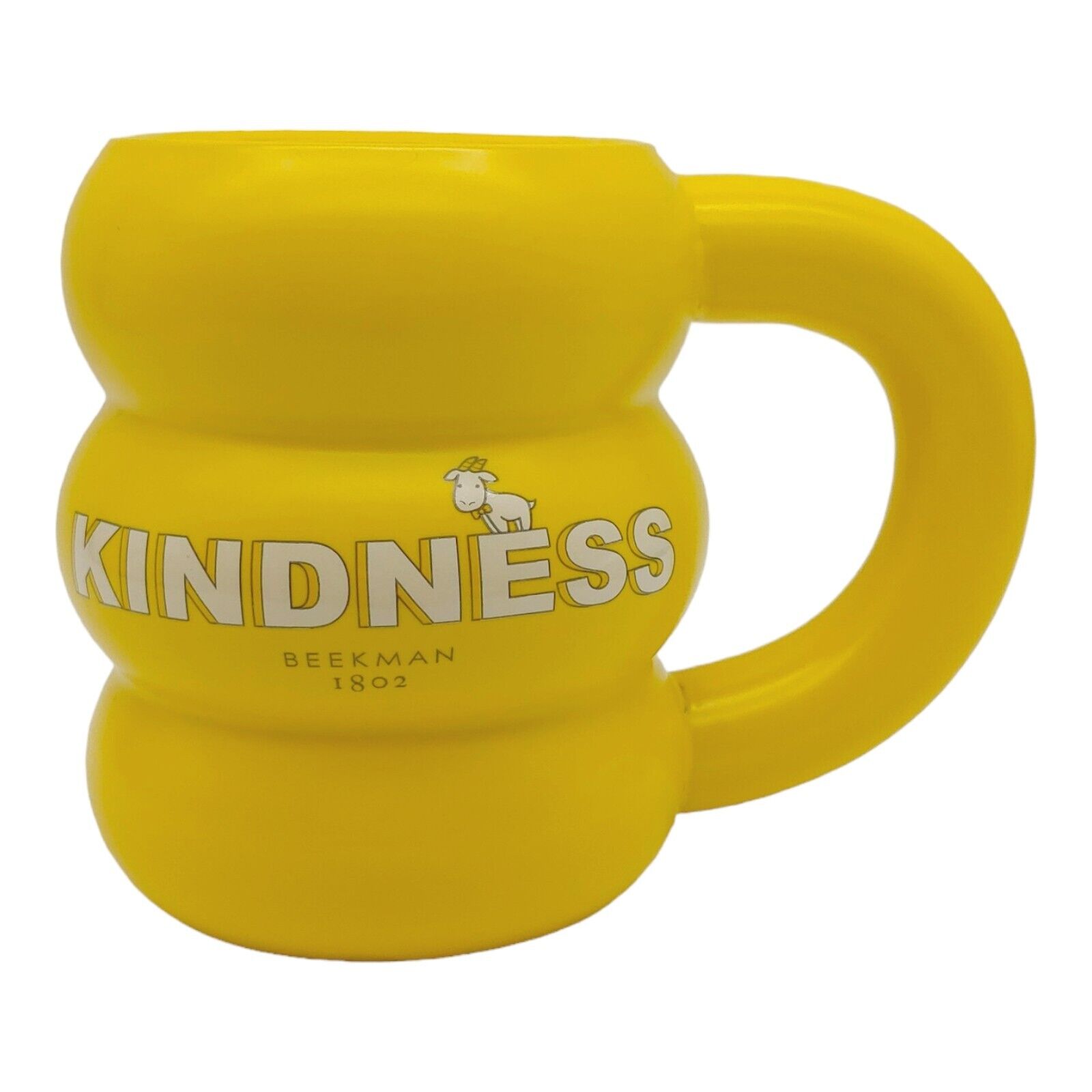 Beekman 1802 Kindness Coffee Mug - 12oz Heavy Bright Yellow Inspirational Goat
