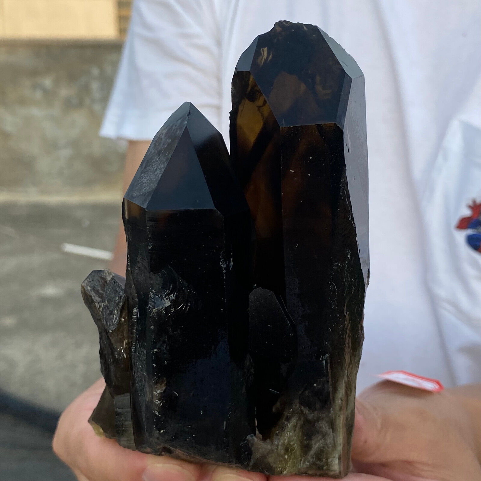 1.34lb Large Natural Black Smoky Quartz Crystal Cluster Raw Mineral Specimen