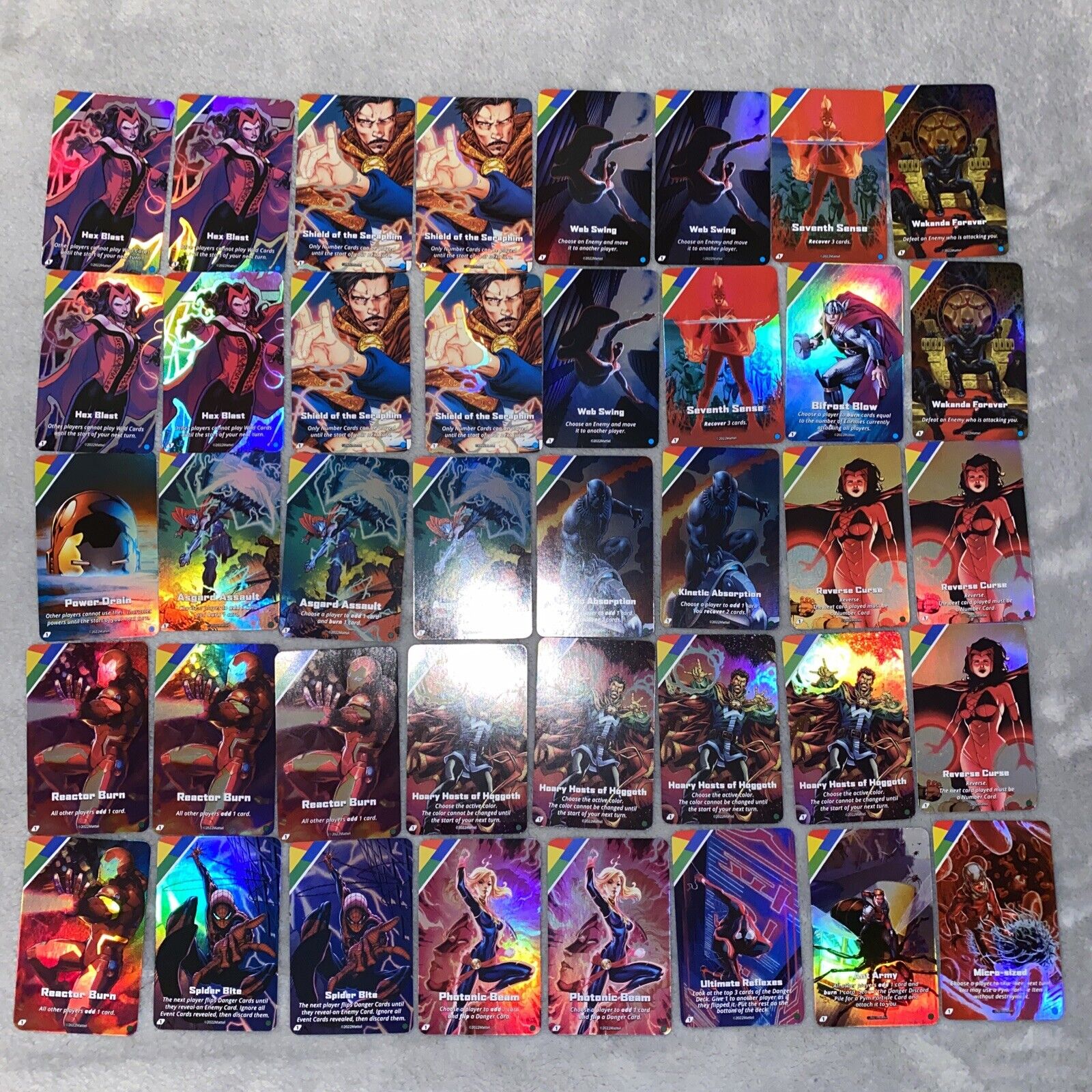 UNO Ultimate Card Game Marvel 2022 - Lot Of 40 Cards 
