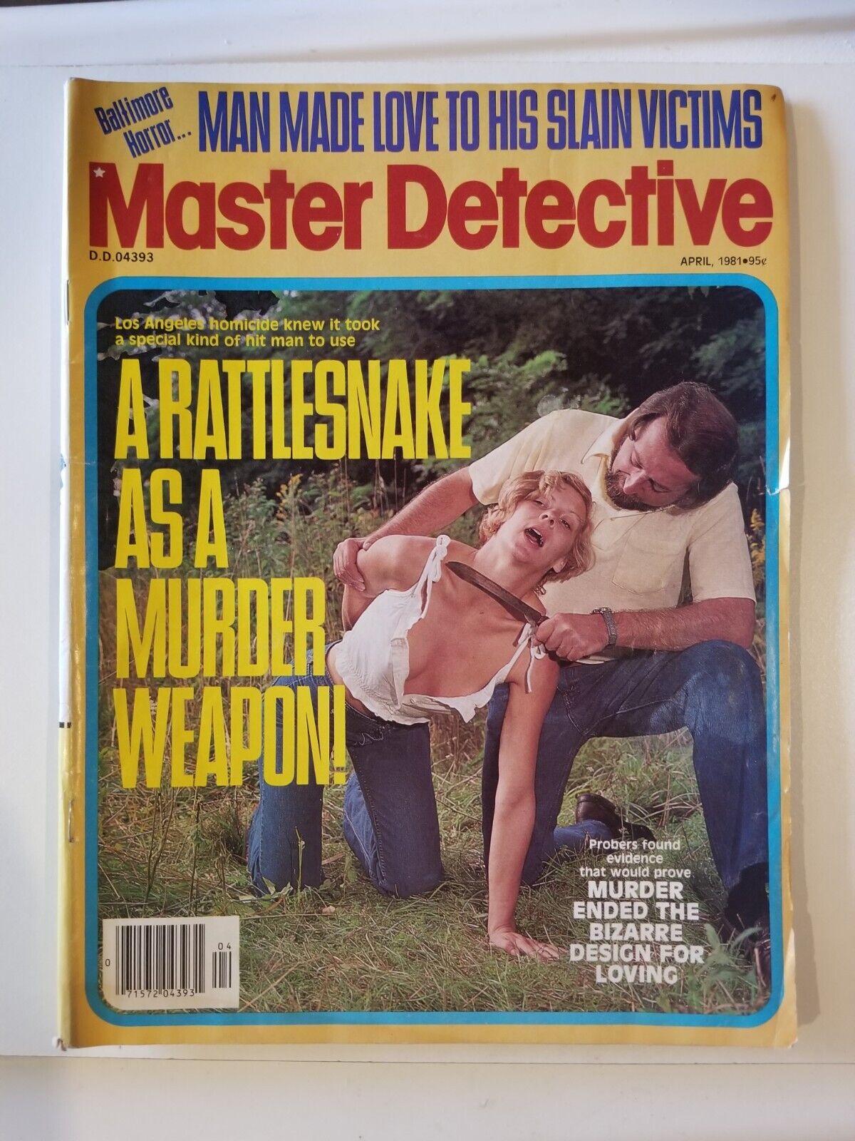 Master Detective Magazine APRIL 1981 RATTLESNAKE MURDER WEAPON True Crime Pulp