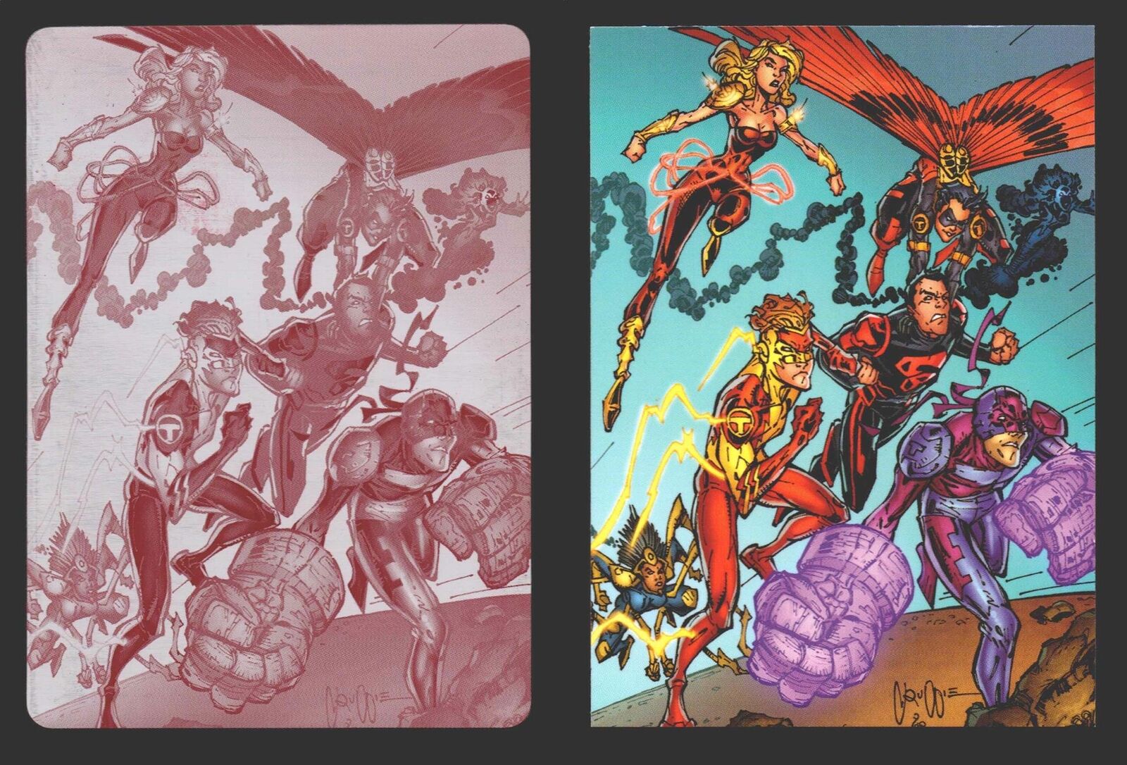 2012 DC Comics The New 52 Base Card Printing Plate 1/1 #56 Teen Titans Magenta