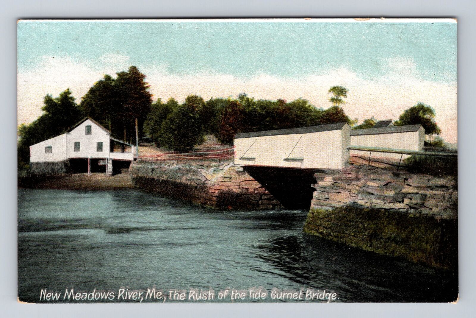 ME-Maine, New Meadows River, Antique, Vintage Souvenir Postcard