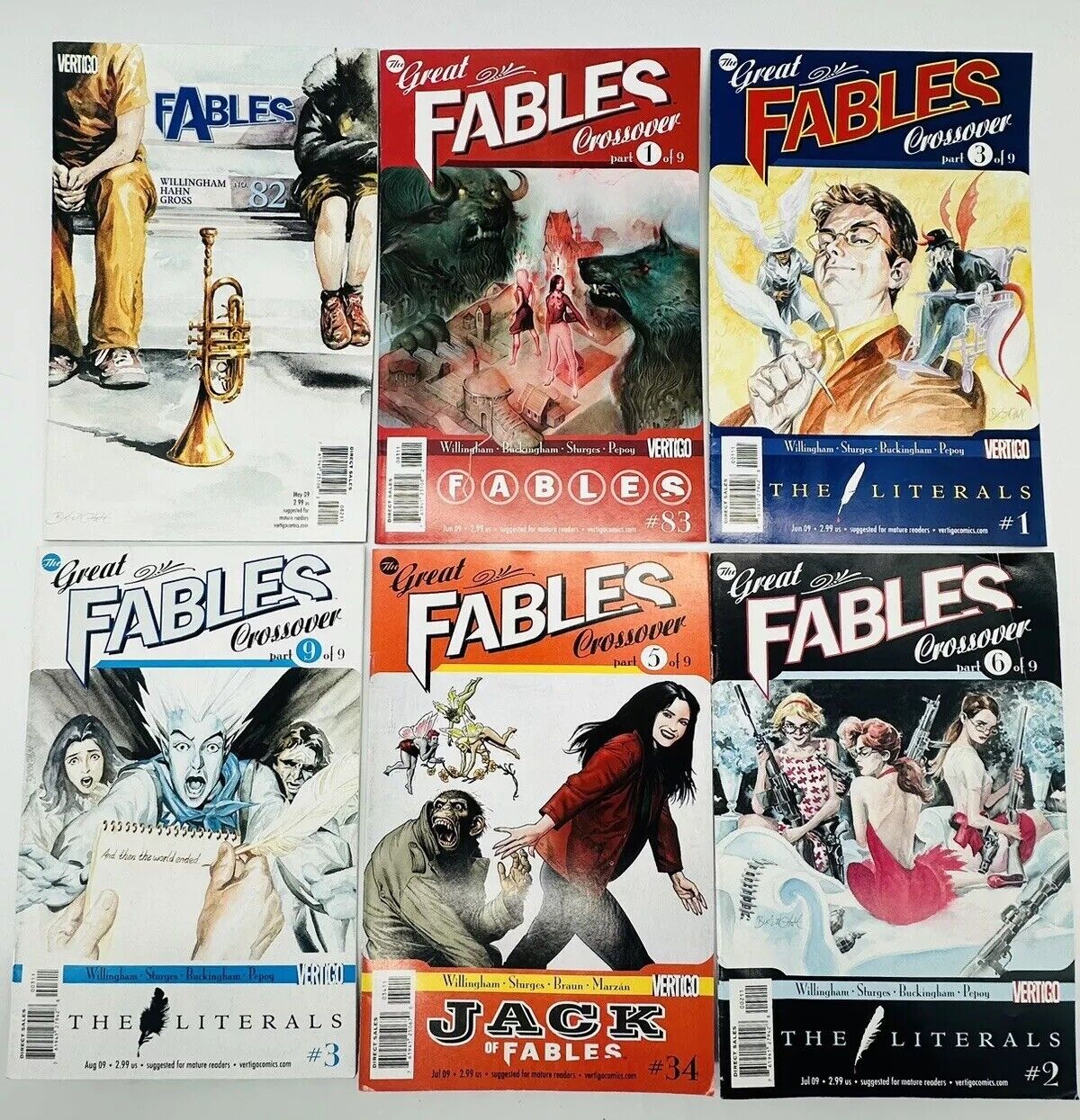 DC Vertigo Comics THE GREAT FABLES CROSSOVER #’s 1,3,5,6,9 & Fables #82 L@@K