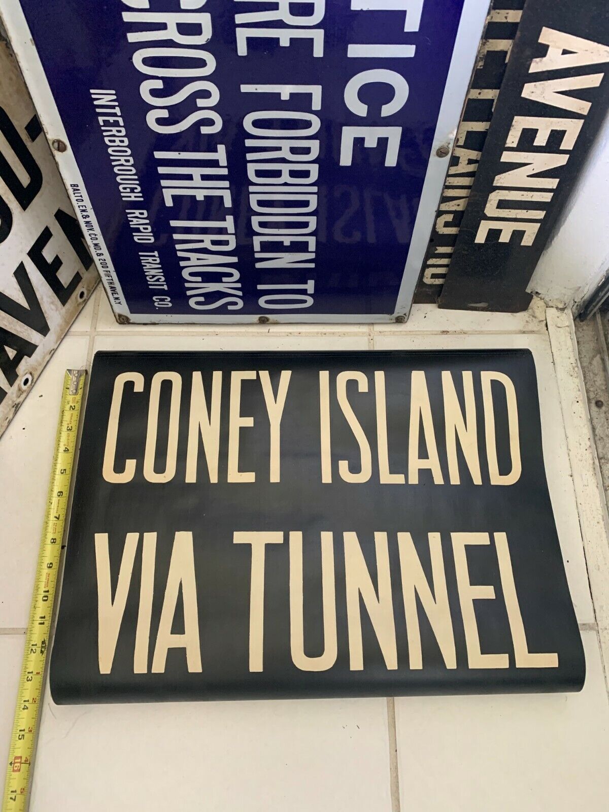 1948 NY NYC SUBWAY ROLL SIGN BROOKLYN TUNNEL CONEY ISLAND AMUSEMENT PARK CYCLONE