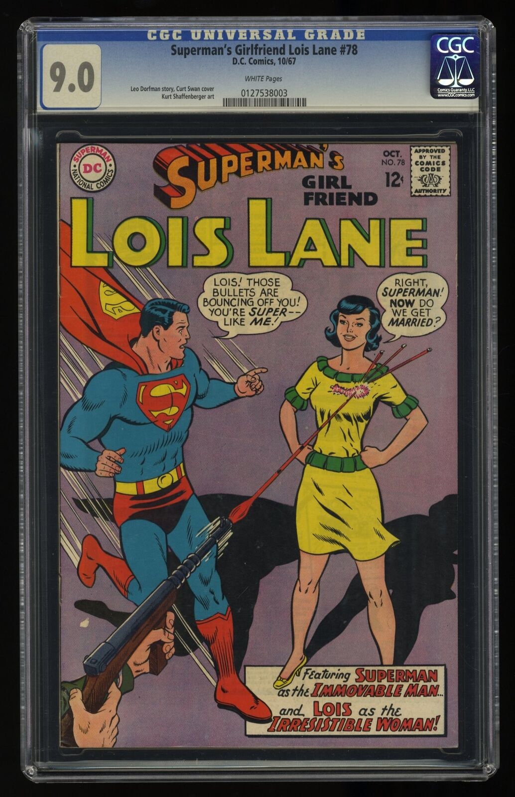 Superman\'s Girl Friend, Lois Lane #78 CGC VF/NM 9.0 White Pages DC Comics 1967