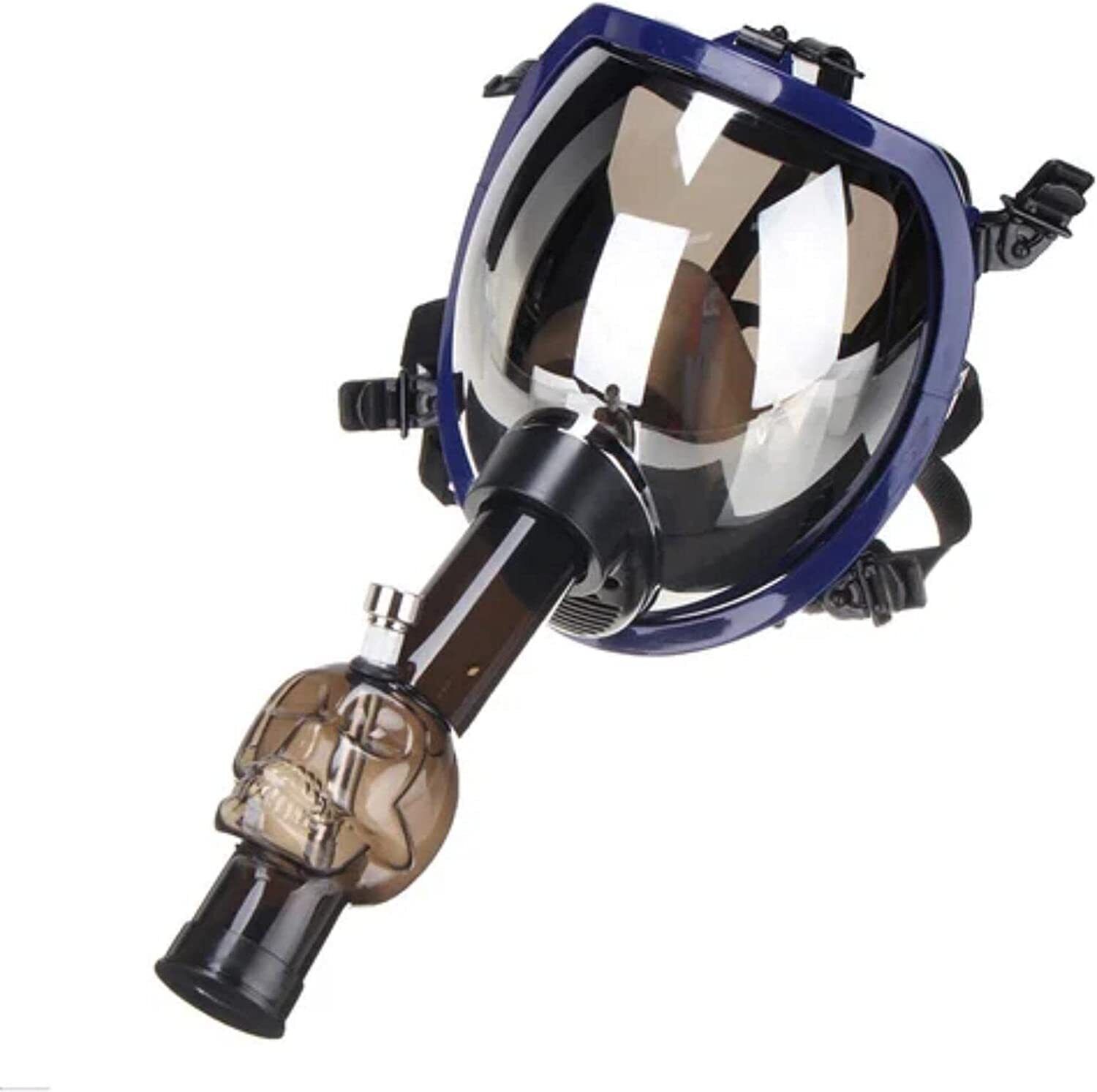 Novelty Hookah Gas Mask with Bongs Pipe Set，Adjustable Head Straps