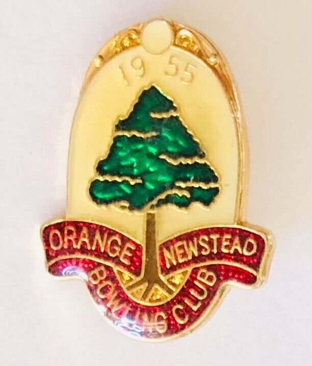 Orange Newstead Bowling Club Badge Pin Rare Vintage (M2)