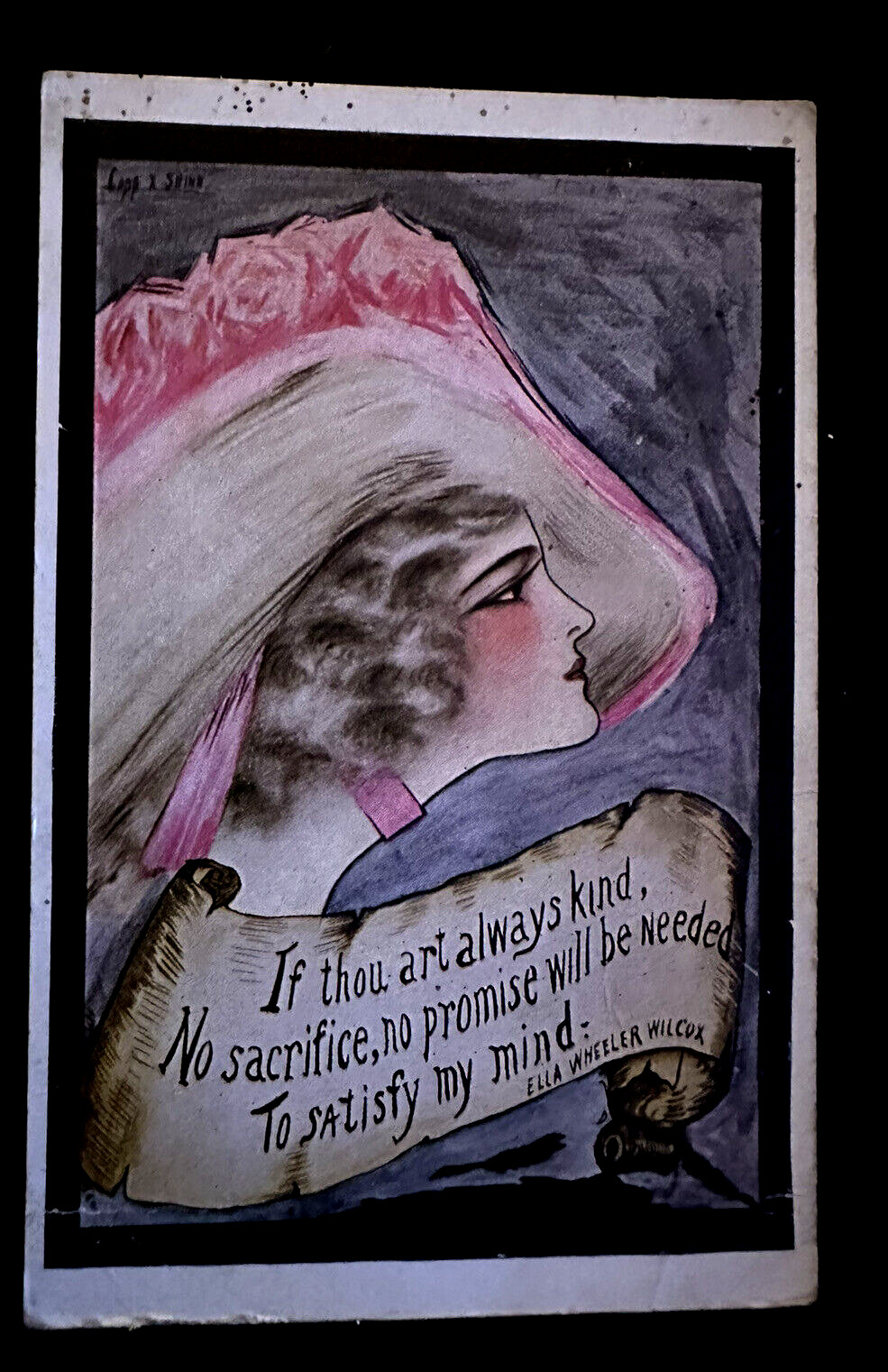 Ella Wheeler Wilcox~Pretty Lady~ Cobb Shinn~Kindness 1912 Antique Postcard~g365