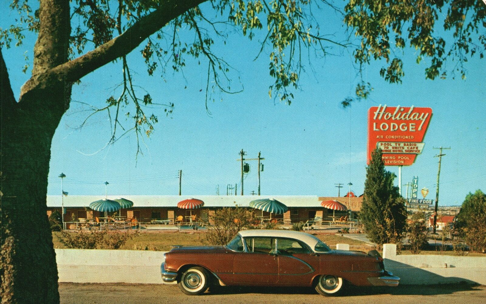 Vintage Postcard 1957 Holiday Lodge House Hotel Downtown Dallas Texas TX