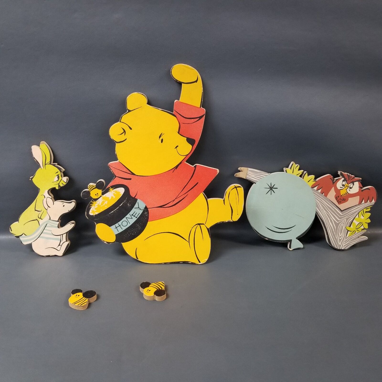 Vintage 1964 5 Piece Walt Disney Winnie The Pooh Nursery Wall Decor Set