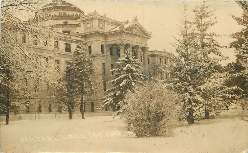 Ames Iowa 1915 Central Hall ISC RPPC Photo Postcard 21-1374