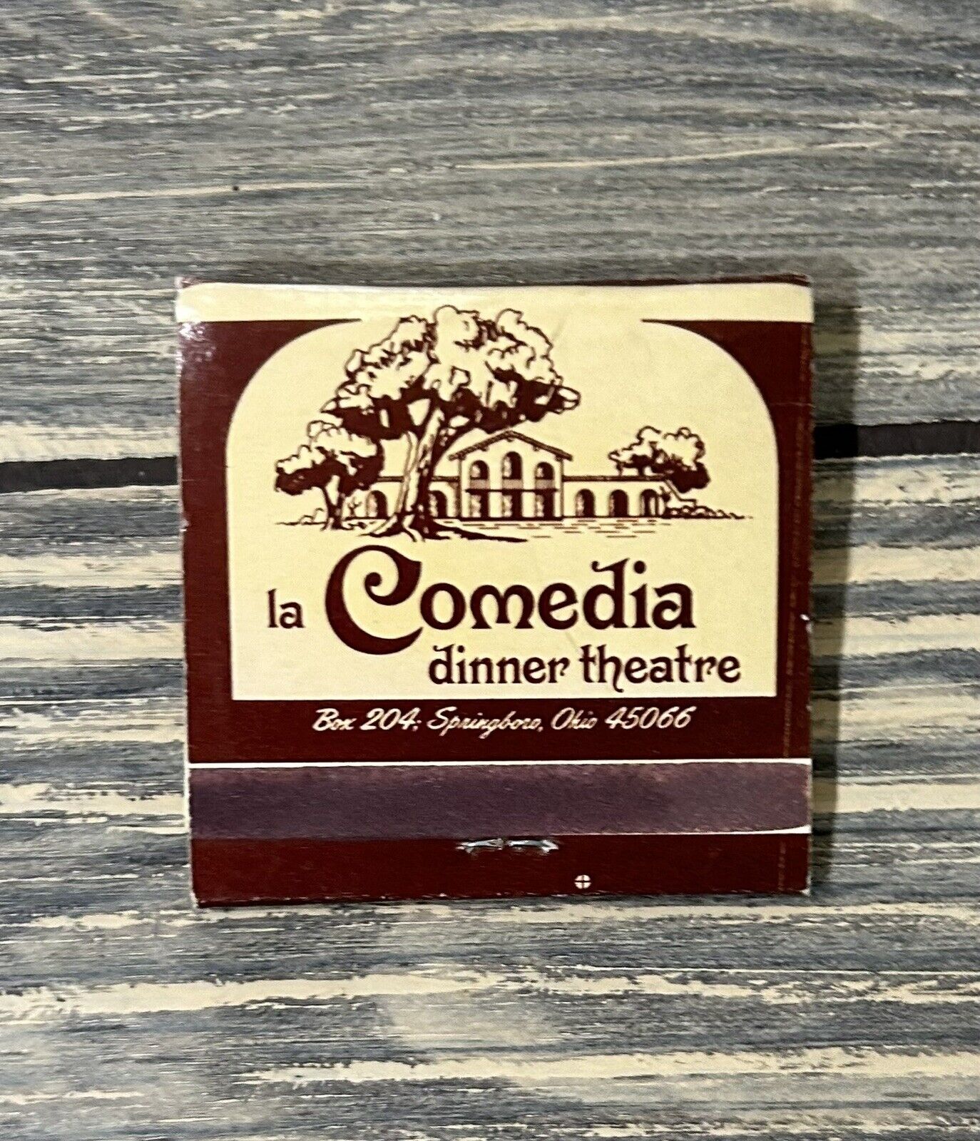 Vintage La Comedia Dinner Theatre Springboro Ohio Match Book Advertisement