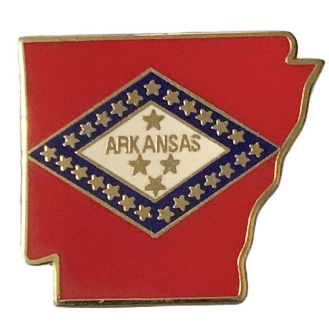 Arkansas State Flag State Outline Travel Souvenir Pin