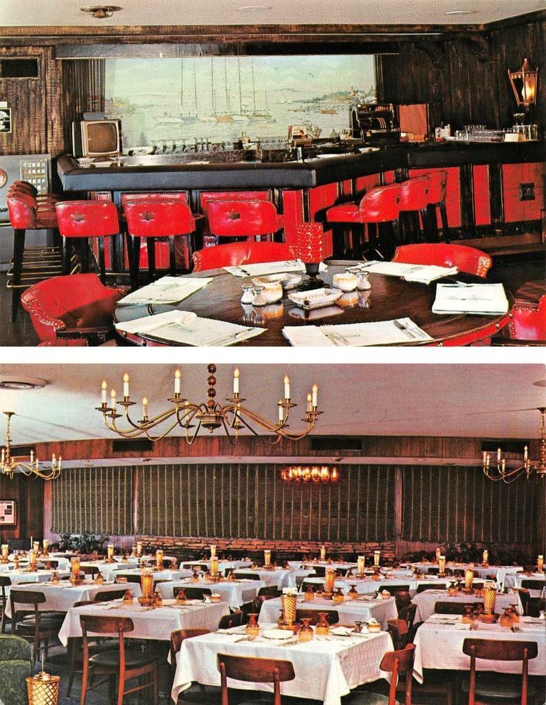 2~Postcards DUNDEE Illinois IL~ SYLVIA\'S EVERGREENS VIP Room~Bar~Dining ROADSIDE