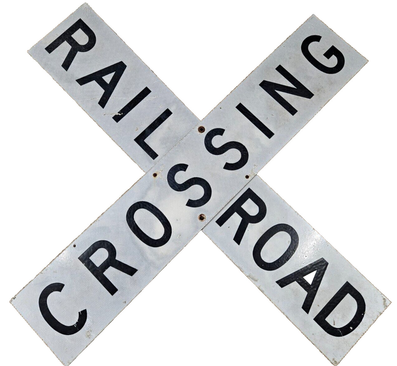 VINTAGE Aluminum Train Railroad Crossing Sign Locomotive Switch Engine Caboose