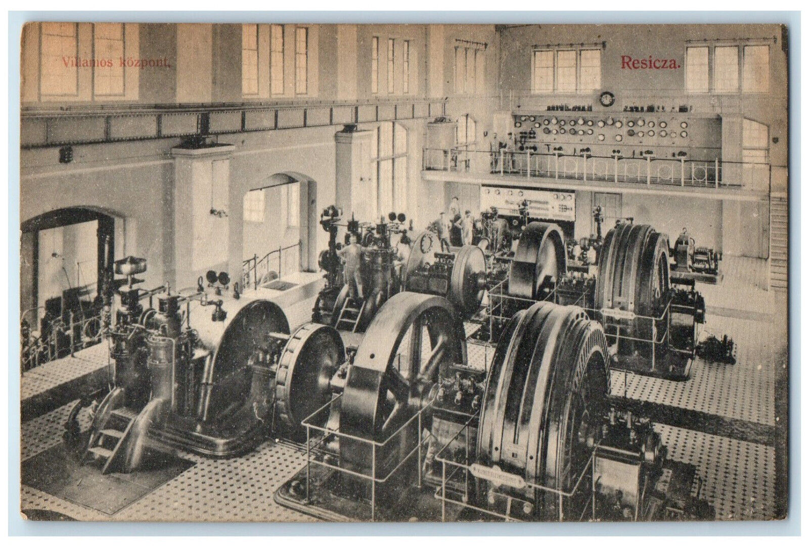 1909 Scene at Electric Kozpont Resicza Romania Antique Unposted Postcard