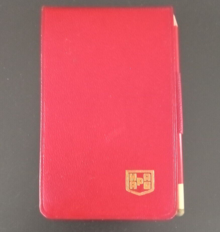HAPAG German Hamburg America Line Ship Mini Notebook Calendar Pencil 1938 Red