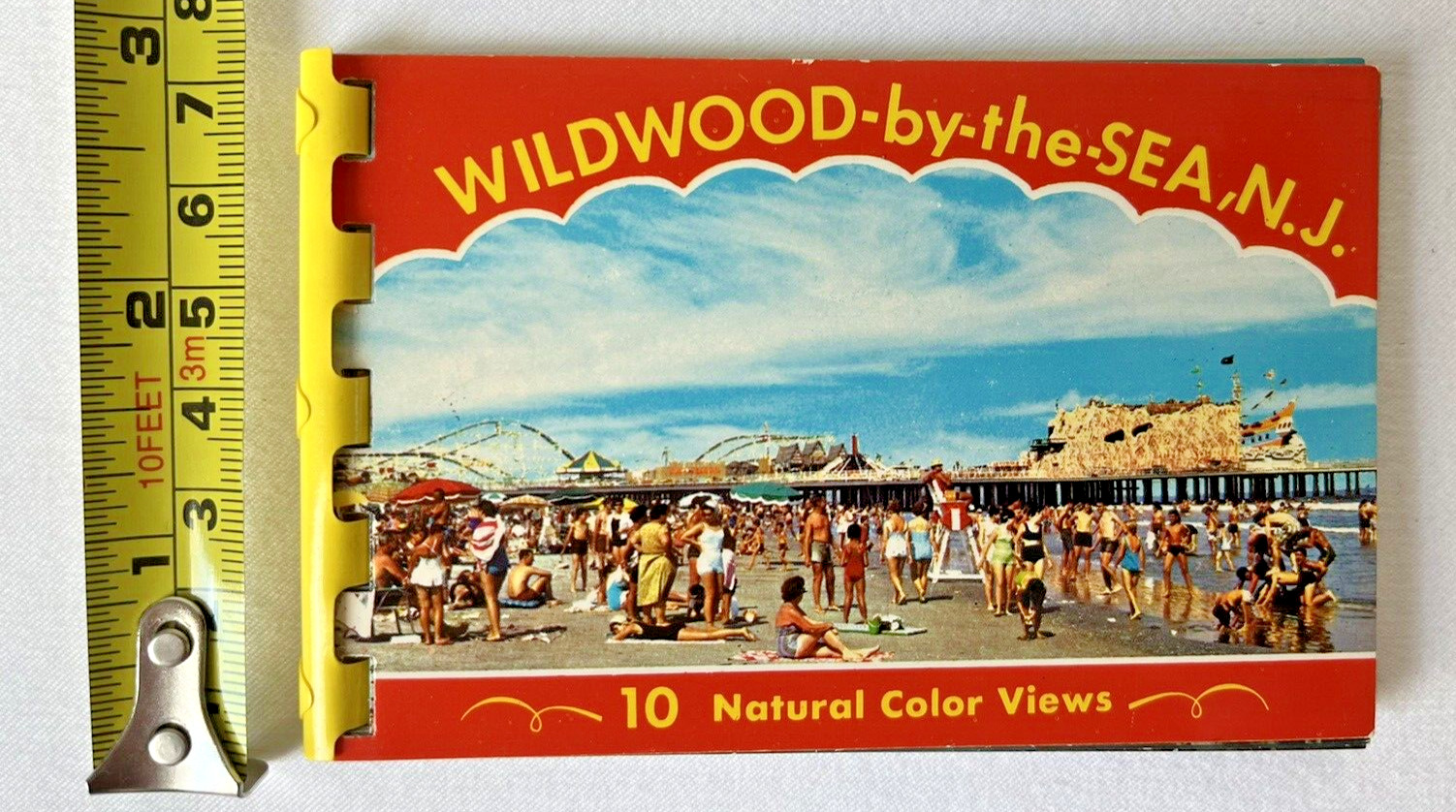 Vtg Postcard Book Wildwood By The Sea NJ 10 Natural Views Color Boardwalk Pier