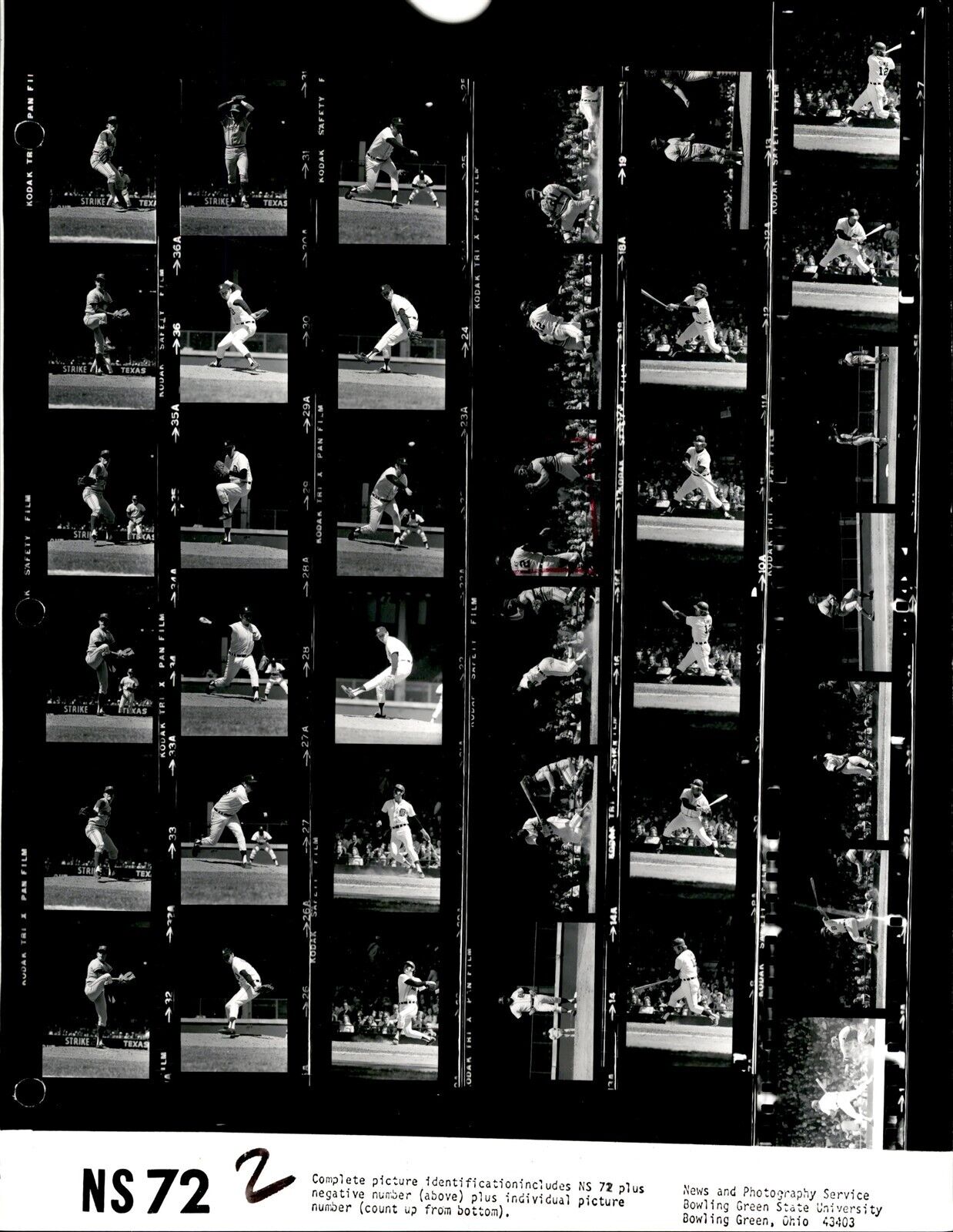 LD323 1973 Orig Contact Sheet Photo JOE COLEMAN DETROIT TIGERS vs TEXAS RANGERS