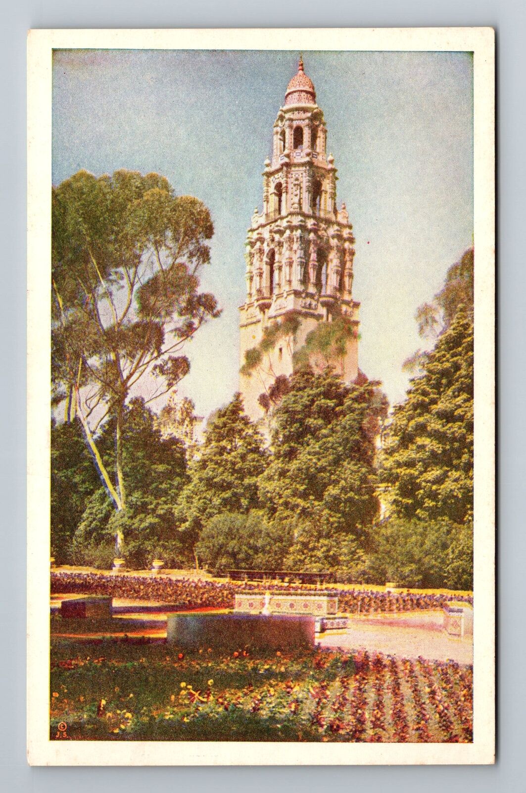 CA-California, California Tower, Alcazar Gardens, Scenic View, Vintage Postcard