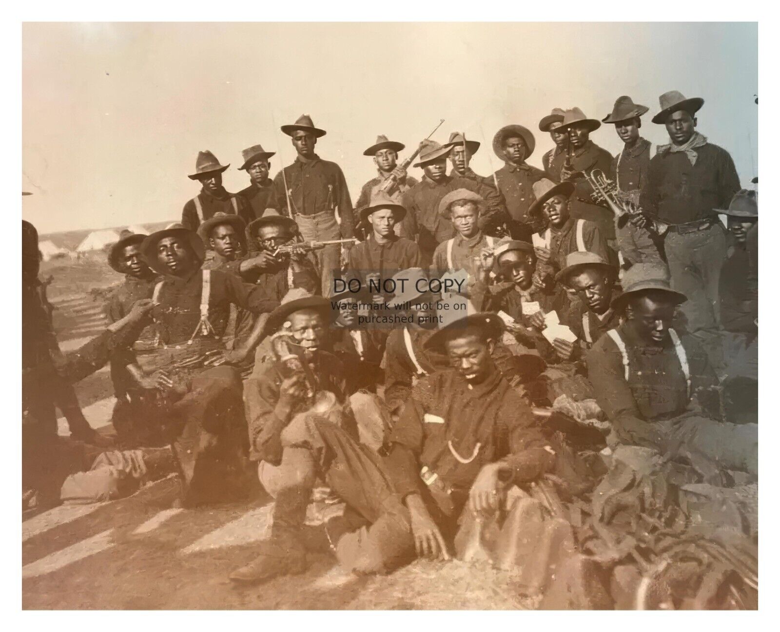 BUFFALO AFRICAN AMERICAN SOLDIERS AMERICAN FRONTIER HISTORICAL 8X10 PHOTO