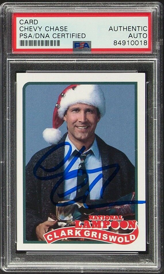National Lampoon's Christmas Vacation Custom Card Chevy Chase Signed PSA Auto