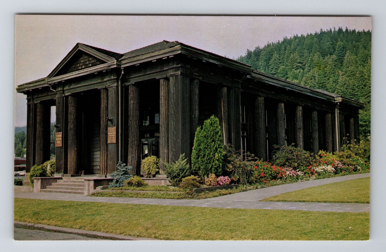 Scotia CA-California, Museum, Large Building with Plants, Vintage Postcard
