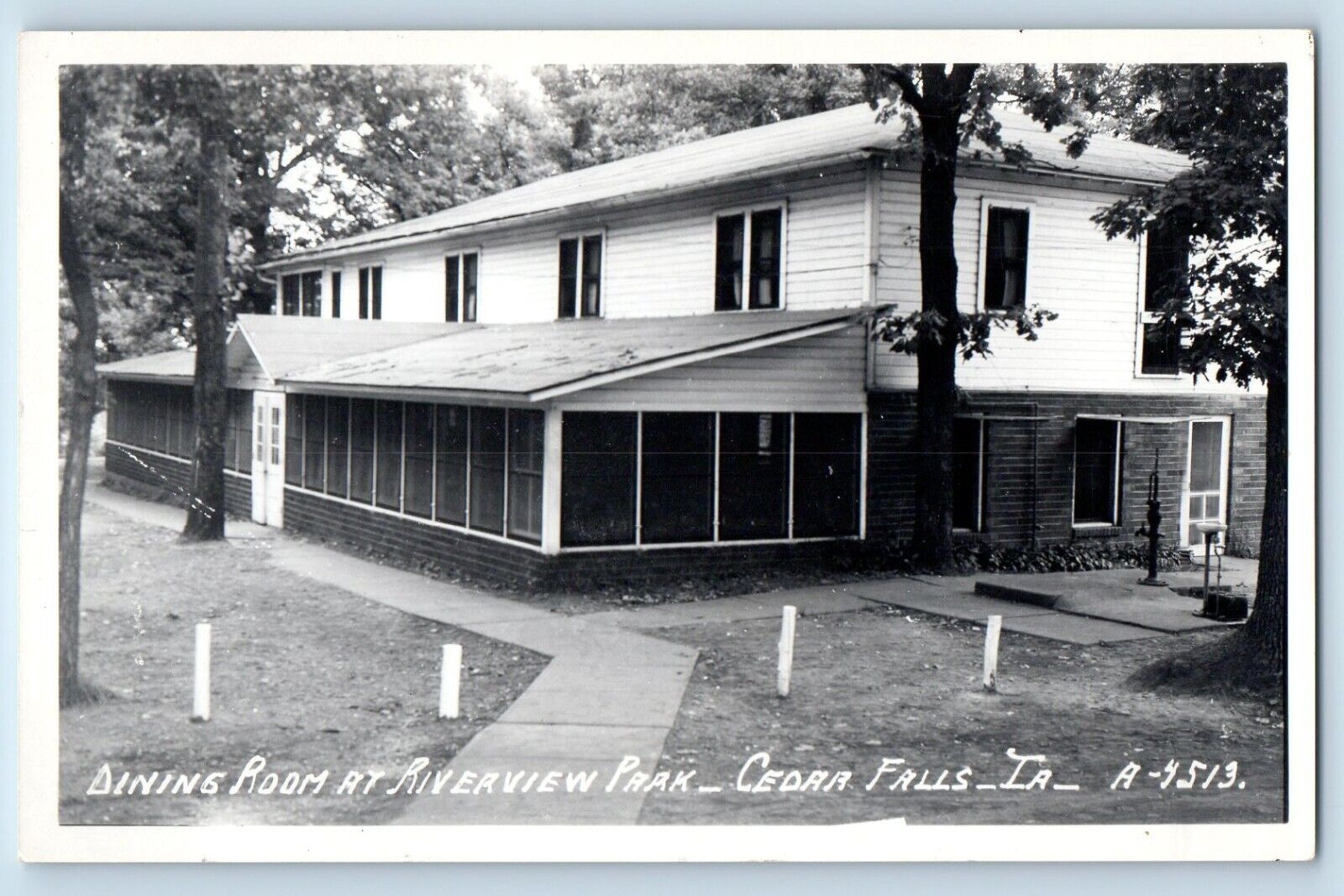 Cedar Falls Iowa IA Postcard RPPC Photo Dining Room At Riverview Park c1940\'s