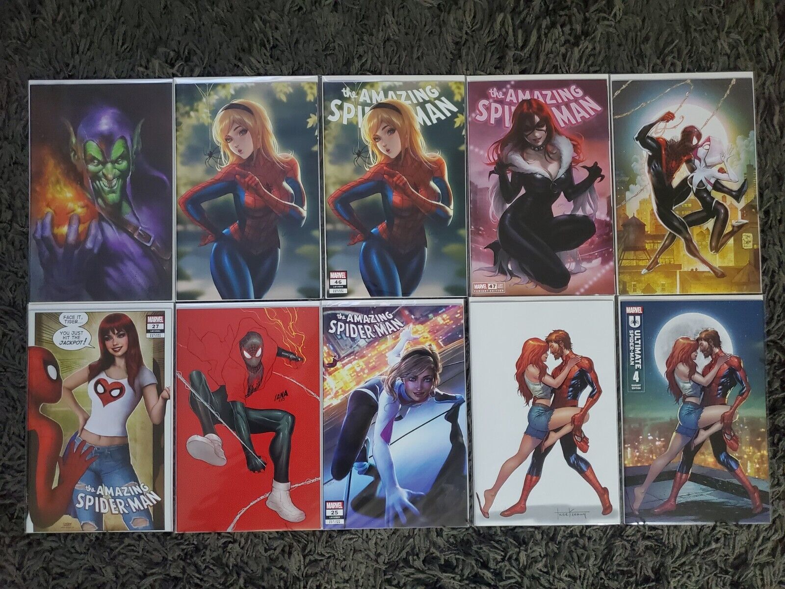 SPIDER-MAN THEMED EXCLUSIVE COVER COMIC BOOK LOT - 10 COMICS NM/NM+ MILES GWEN