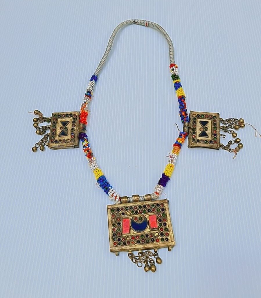 An antique Afghan necklace made of brass, more than a hundred years old