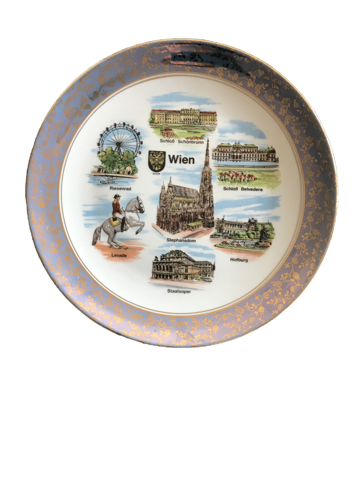 Vintage Wien Themed Fine Porcelain Collectors Plate
