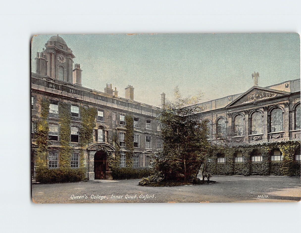 Postcard Queen's College Inner Quad Oxford England